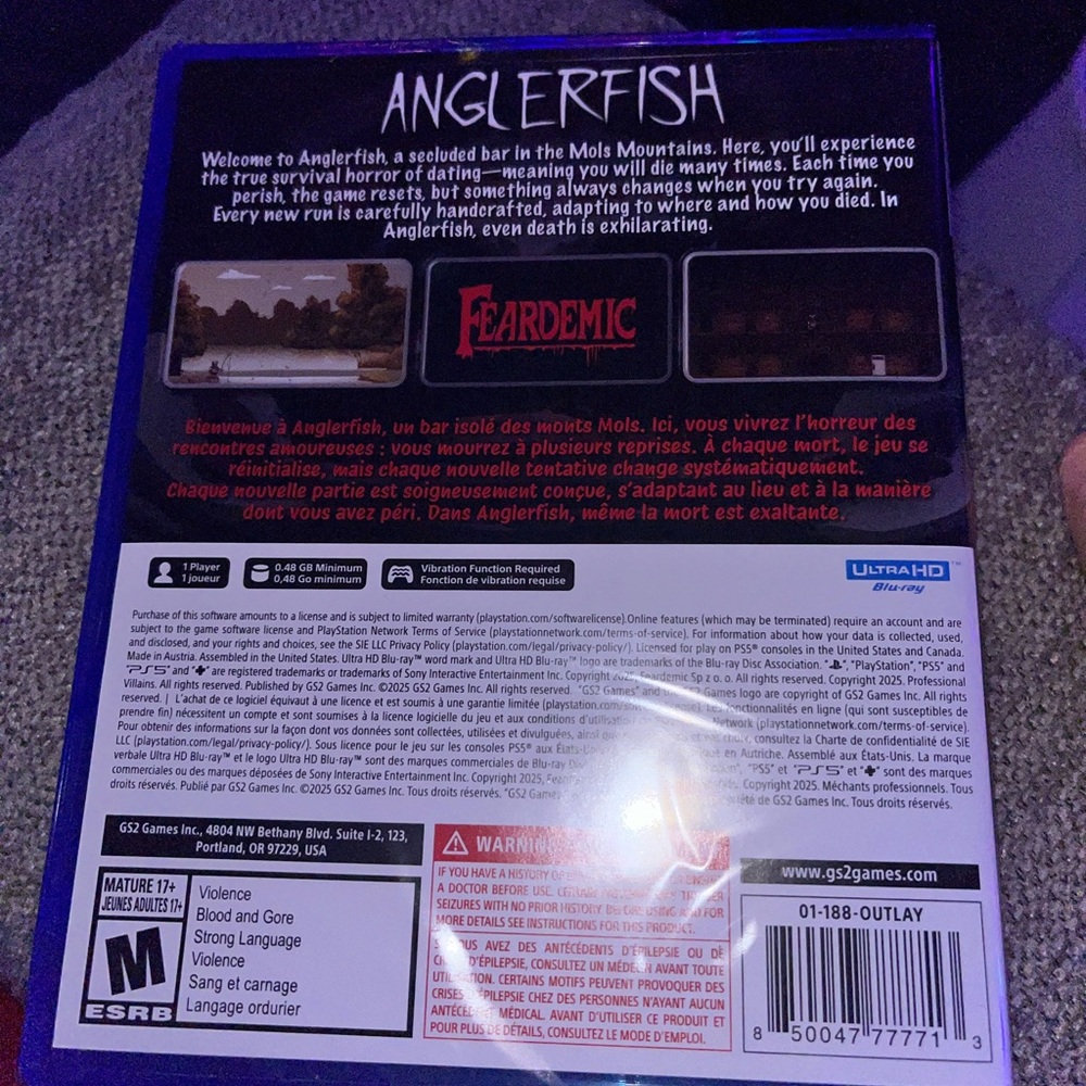 SOLD!! NEW Anglerfish PS5 Video Game - Picture 2 of 2